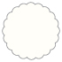 Textured Bianco Scallop Circle Card 4 1/2 Inch - 25/Pk