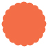 Electric Orange Scallop Circle Card 4 1/2 Inch - 25/Pk