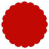 Firecracker Red Scallop Circle Card 4 1/2 Inch - 25/Pk