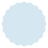 Blue Feather Scallop Circle Card 4 1/2 Inch - 25/Pk