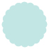 Daffy Blue Scallop Circle Card 4 1/2 Inch - 25/Pk