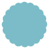 Textured Aquamarine Scallop Circle Card 4 1/2 Inch - 25/Pk