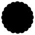 Black Scallop Circle Card 4 1/2 Inch - 25/Pk