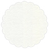 White Pearl Scallop Circle Card 4 1/2 Inch - 25/Pk