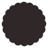 Linen Black Scallop Circle Card 4 1/2 Inch - 25/Pk