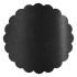 Black Silk Scallop Circle Card 4 1/2 Inch - 25/Pk