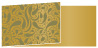 Peacock Antique Gold Fold Away Invitation 4 x 9 1/4 - 25/Pk