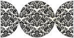 Floral Black Round Gate Fold Invitation Style D (5 3/4 Diameter) - 10/Pk