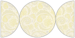 Paisley Yellow Round Gate Fold Invitation Style D (5 3/4 Diameter) - 10/Pk