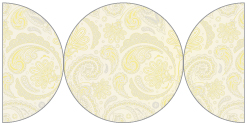 Paisley Yellow Round Gate Fold Invitation Style D (5 3/4 Diameter) - 10/Pk
