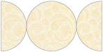 Paisley Gold Round Gate Fold Invitation Style D (5 3/4 Diameter) - 10/Pk
