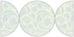 Paisley Blue Round Gate Fold Invitation Style D (5 3/4 Diameter) - 10/Pk