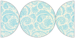 Paisley Aquamarine Round Gate Fold Invitation Style D (5 3/4 Diameter) - 10/Pk