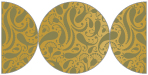 Peacock Antique Gold Round Gate Fold Invitation Style D (5 3/4 Diameter) - 10/Pk