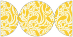 Peacock Yellow Round Gate Fold Invitation Style D (5 3/4 Diameter) - 10/Pk