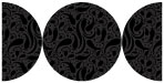 Peacock Black Round Gate Fold Invitation Style D (5 3/4 Diameter) - 10/Pk
