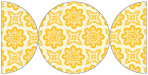 Morocco Yellow Round Gate Fold Invitation Style D (5 3/4 Diameter) - 10/Pk