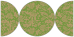 Renaissance Green Round Gate Fold Invitation Style D (5 3/4 Diameter) - 10/Pk