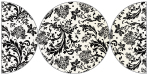 Renaissance Black Round Gate Fold Invitation Style D (5 3/4 Diameter) - 10/Pk