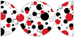 Disco Black-Red Round Gate Fold Invitation Style D (5 3/4 Diameter) - 10/Pk