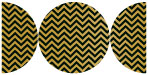 Chevron Noir Round Gate Fold Invitation Style D (5 3/4 Diameter) - 10/Pk
