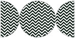 Chevron B&W Round Gate Fold Invitation Style D (5 3/4 Diameter) - 10/Pk