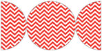 Chevron Rouge Round Gate Fold Invitation Style D (5 3/4 Diameter) - 10/Pk