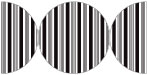 Stripe Black & White Round Gate Fold Invitation Style D (5 3/4 Diameter) - 10/Pk