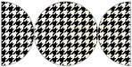 Houndstooth Black & White Round Gate Fold Invitation Style D (5 3/4 Diameter) - 10/Pk
