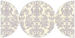 Victoria Grey Round Gate Fold Invitation Style D (5 3/4 Diameter) - 10/Pk