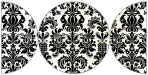 Victoria Black & White Round Gate Fold Invitation Style D (5 3/4 Diameter) - 10/Pk