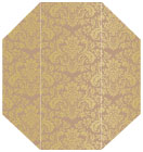Floral Bronze Gate Fold Invitation Style F (3 7/8 x 9) - 10/Pk