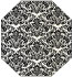 Floral Black Gate Fold Invitation Style F (3 7/8 x 9) - 10/Pk