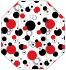 Disco Black-Red Gate Fold Invitation Style F (3 7/8 x 9) - 10/Pk