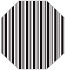 Stripe Black & White Gate Fold Invitation Style F (3 7/8 x 9) - 10/Pk