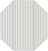 Stripe Grey Gate Fold Invitation Style F (3 7/8 x 9) - 10/Pk