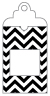 Chevron B&W Window Tag (2 5/8 x 5) 10/Pk
