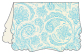 Paisley Aquamarine Victorian Landscape Card 3 1/2 x 5 - 10/Pk