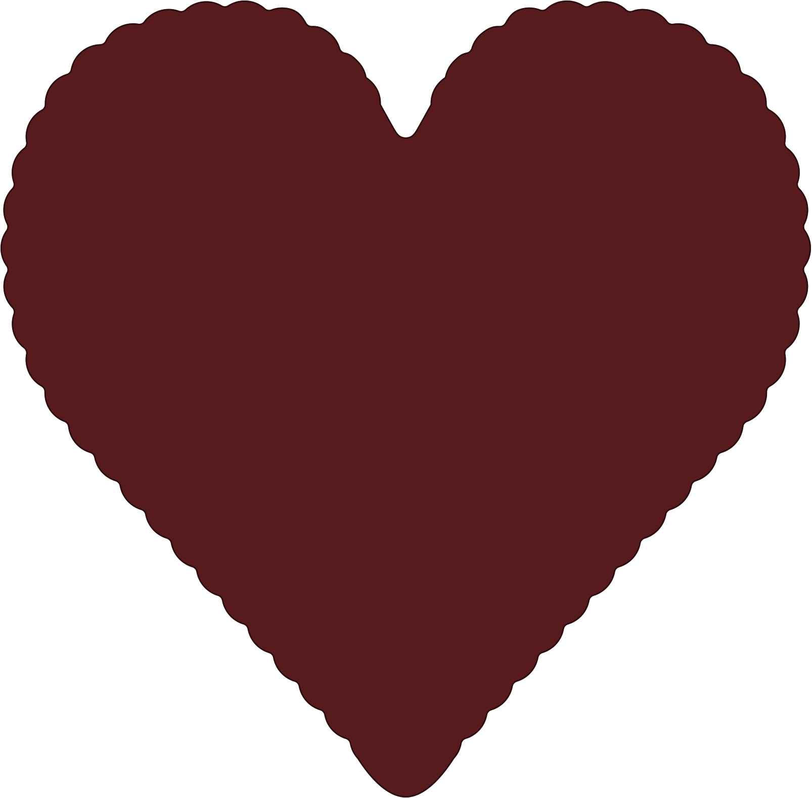 Thumbnail Image for Scallop Heart Card 4 Inch - 25/Pk