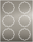 Stardream Pewter Clean Edge Cards - 6 Cards/Sh - 5 Sh/Pk - Scallop Circle Cards 3 1/16 Dia Round  DW