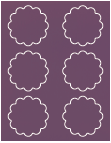 Metallic Violet Clean Edge Cards - 6 Cards/Sh - 5 Sh/Pk - Scallop Circle Cards 3 1/16 Dia Round  DWM
