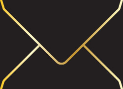 Bordered Envelopes A7 (5 1/4 x 7 1/4) Black/Gold Border - Cover 80 lb - 10/Pk